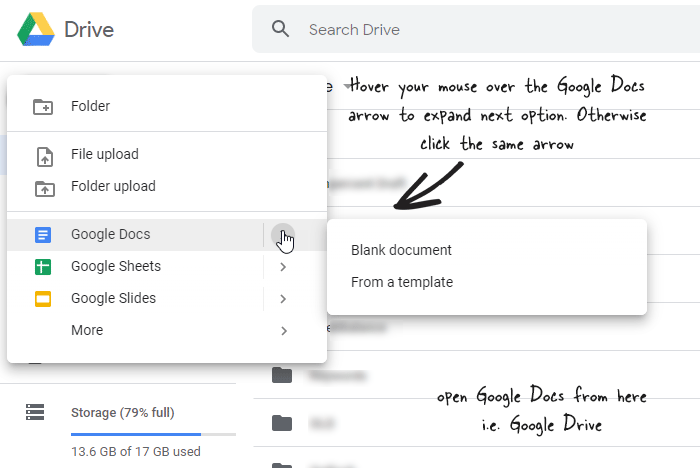 open Google Docs from Google Drive