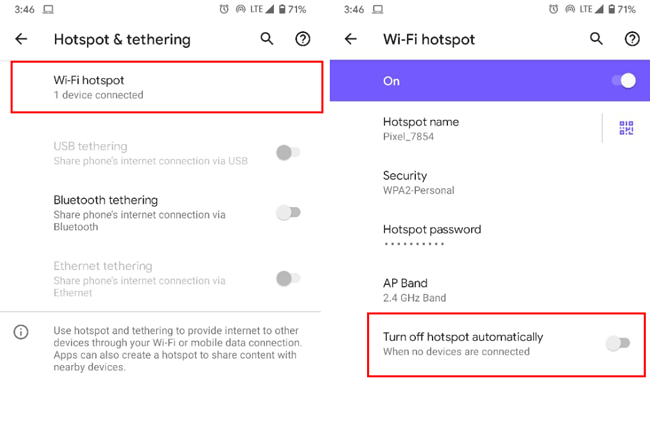 android hotspot turns off automatically