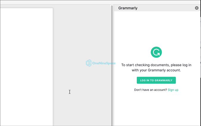 log in to grammarly for word mac