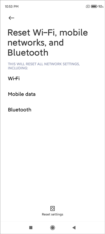 reset network settings miui 12