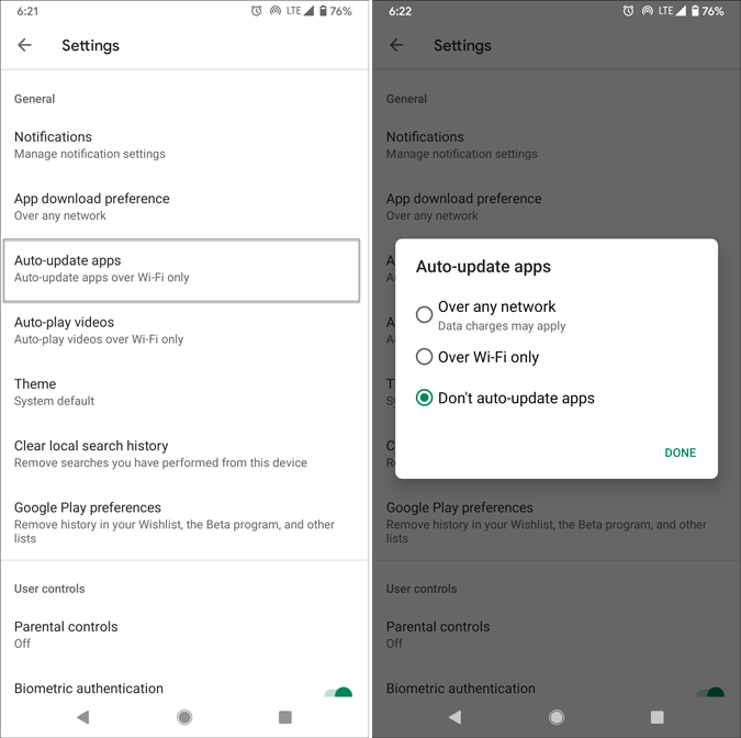 disable auto update apps on android