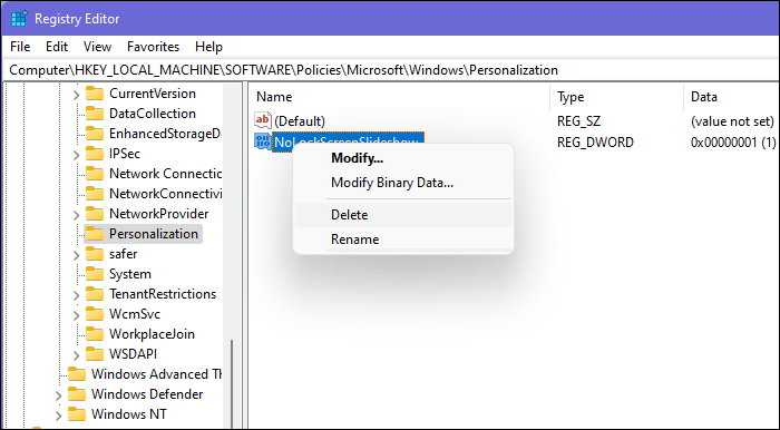 Windows 11 lock screen slideshow not working