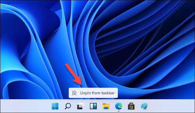 unpin widgets icon taskbar windows 11