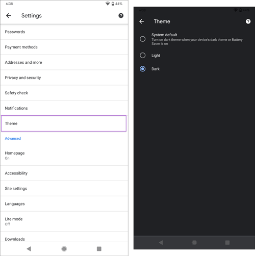 turn on dark mode in google chrome