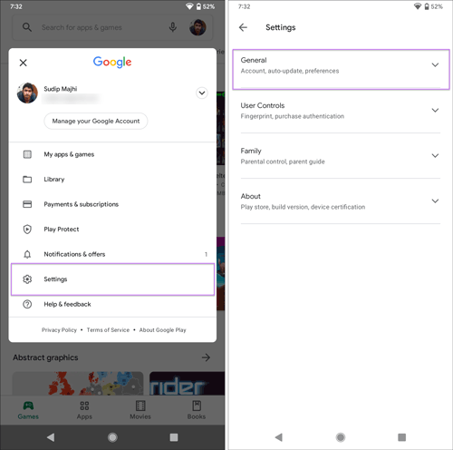 How to turn on dark mode in Google Play Store