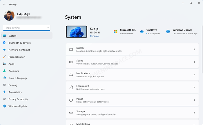 how to open windows 11 settings panel