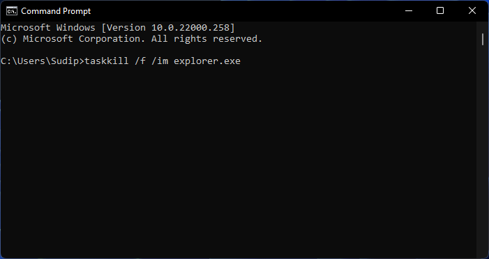 restart file explorer using command prompt windows 11