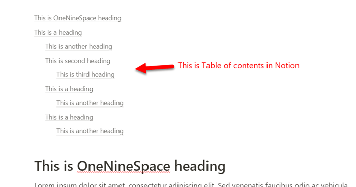 How to create Table of Contents in Notion