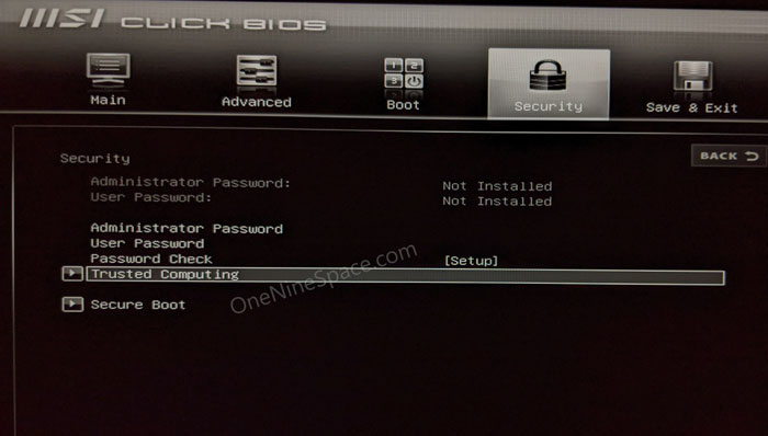 How to enable TPM 2.0 in BIOS MSI Motherboard
