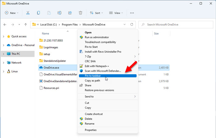 How to pin apps to Taskbar on Windows 11 using context menu