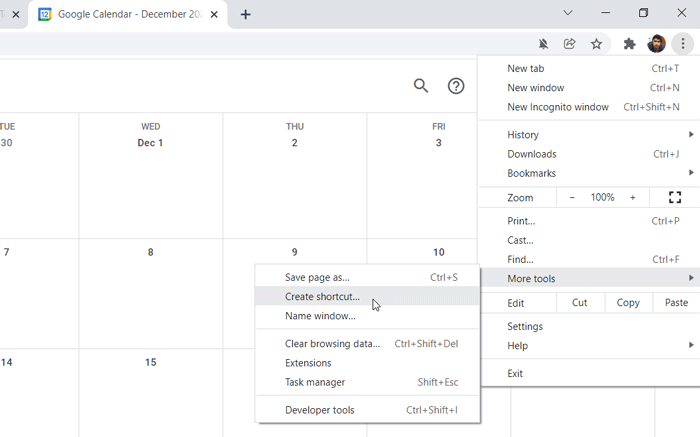How to pin Google Calendar to Taskbar in Windows 11/10