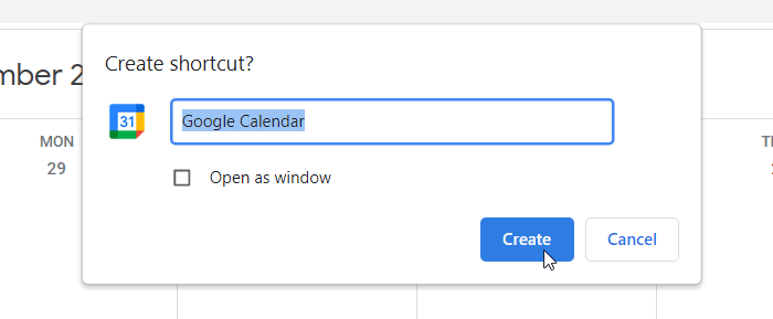 How to pin Google Calendar to Taskbar in Windows 11/10